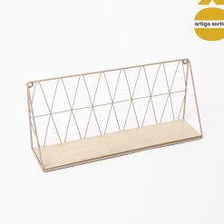 Prateleira de parede em metal e mdf 48cm