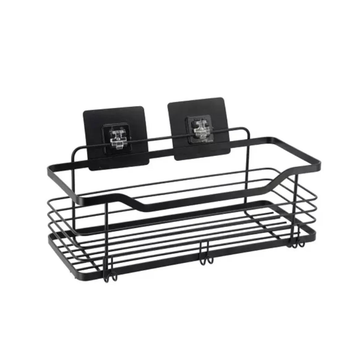 Prateleira wc preto em metal com adesivo