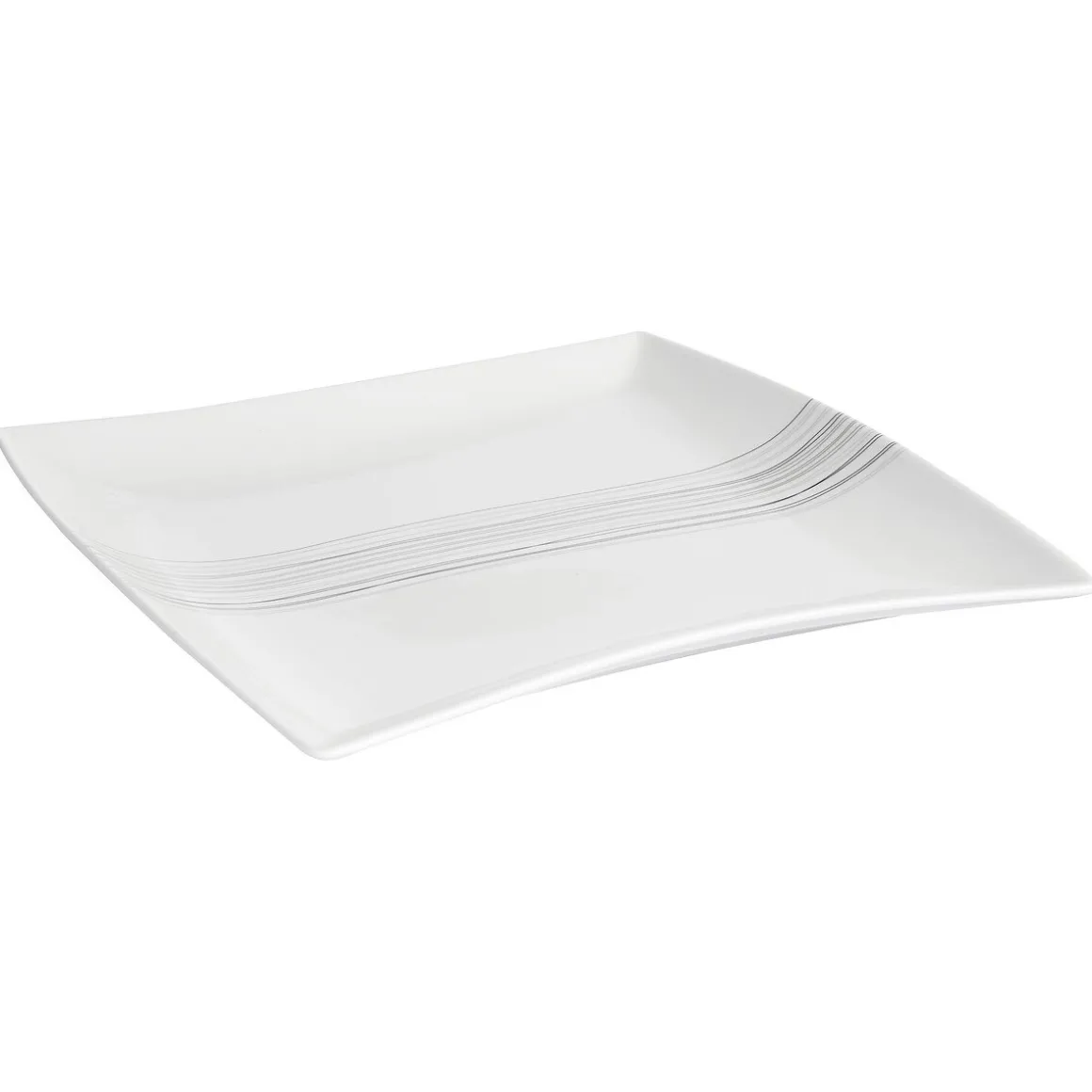 Prato de servir LIGNES branco de porcelana 29x29cm