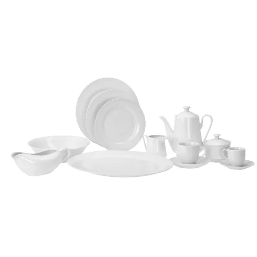 Prato de sobremesa GIZ branco em cerâmica 20cm
