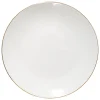 Prato de sobremesa PETIT SALON branco com beira dourada 19cm
