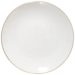 Prato de sobremesa PETIT SALON branco com beira dourada 19cm