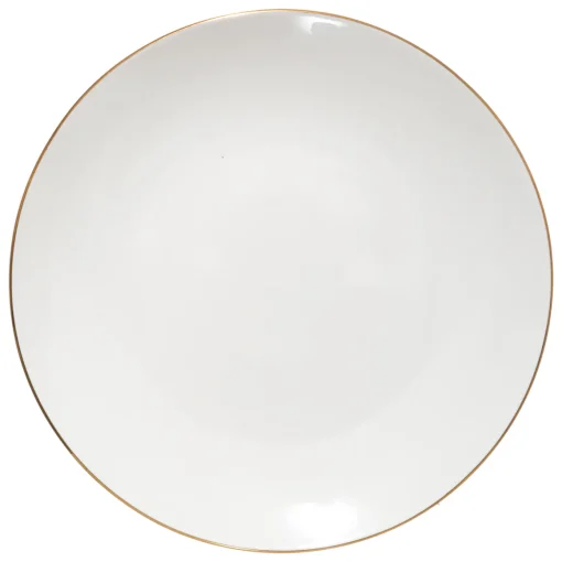Prato de sobremesa PETIT SALON branco com beira dourada 19cm