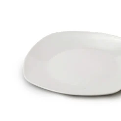 Prato de sobremesa quadrado em cerâmica