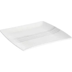 Prato de sobremesa quadrado LINHAS