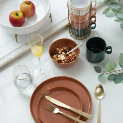 Prato de sobremesa SUBLIMA rosa em porcelana 20cm