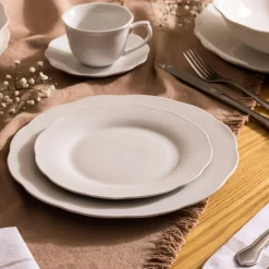 Prato de sopa ALMA branco em cerâmica 22,5cm