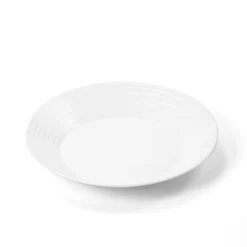 Prato de sopa branco em cerâmica