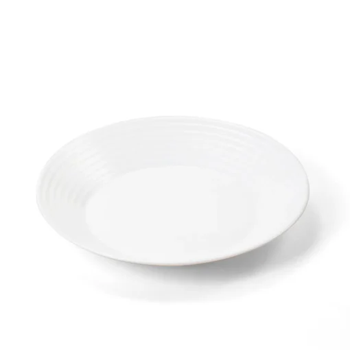 Prato de sopa branco em cerâmica