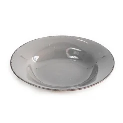 Prato de sopa em grés cinzento SAUVAGE