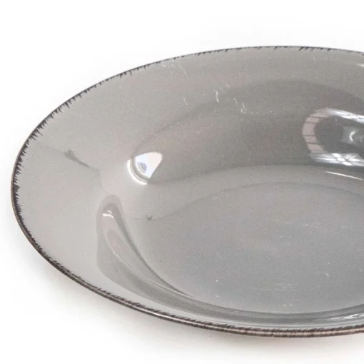 Prato de sopa em grés cinzento SAUVAGE