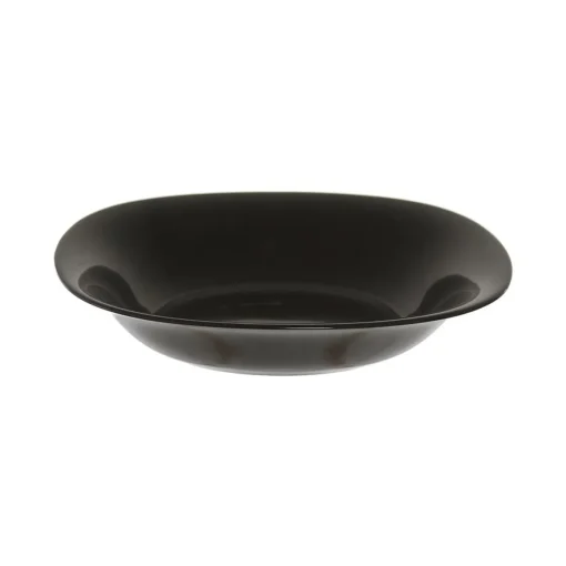 Prato de sopa em vidro OPAL preto