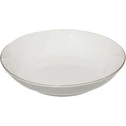 Prato de sopa PETIT SALON branco com beira dourada 20cm
