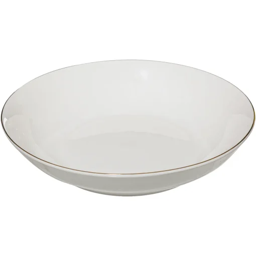 Prato de sopa PETIT SALON branco com beira dourada 20cm