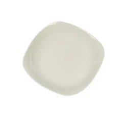 Prato de sopa quadrado branco em cerâmica