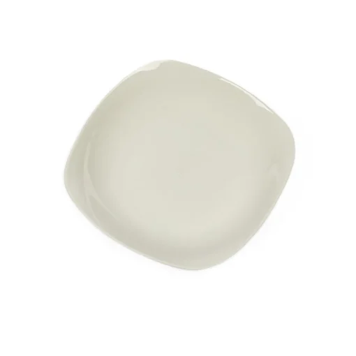 Prato de sopa quadrado branco em cerâmica