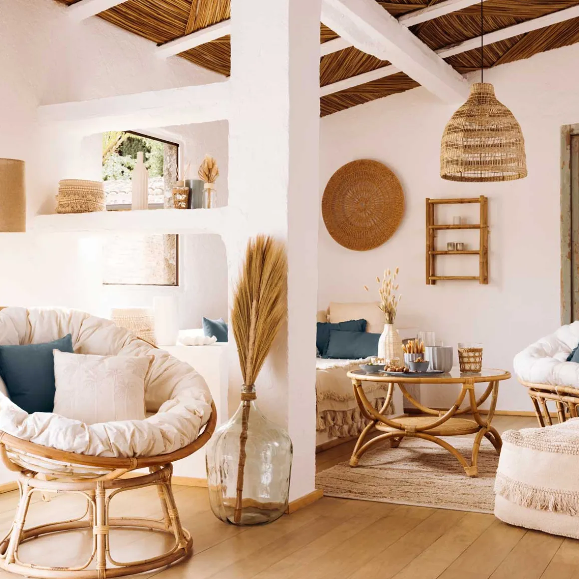 Prato decorativo em corda bege SEA VIEW 76cm