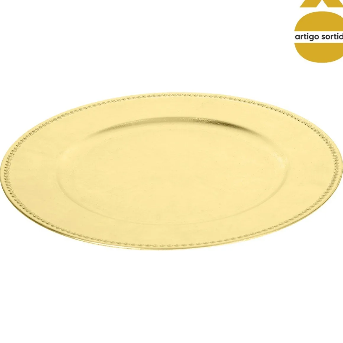 Prato marcador dourado 33cm