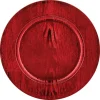 Prato marcador efeito madeira vermelho 33cm