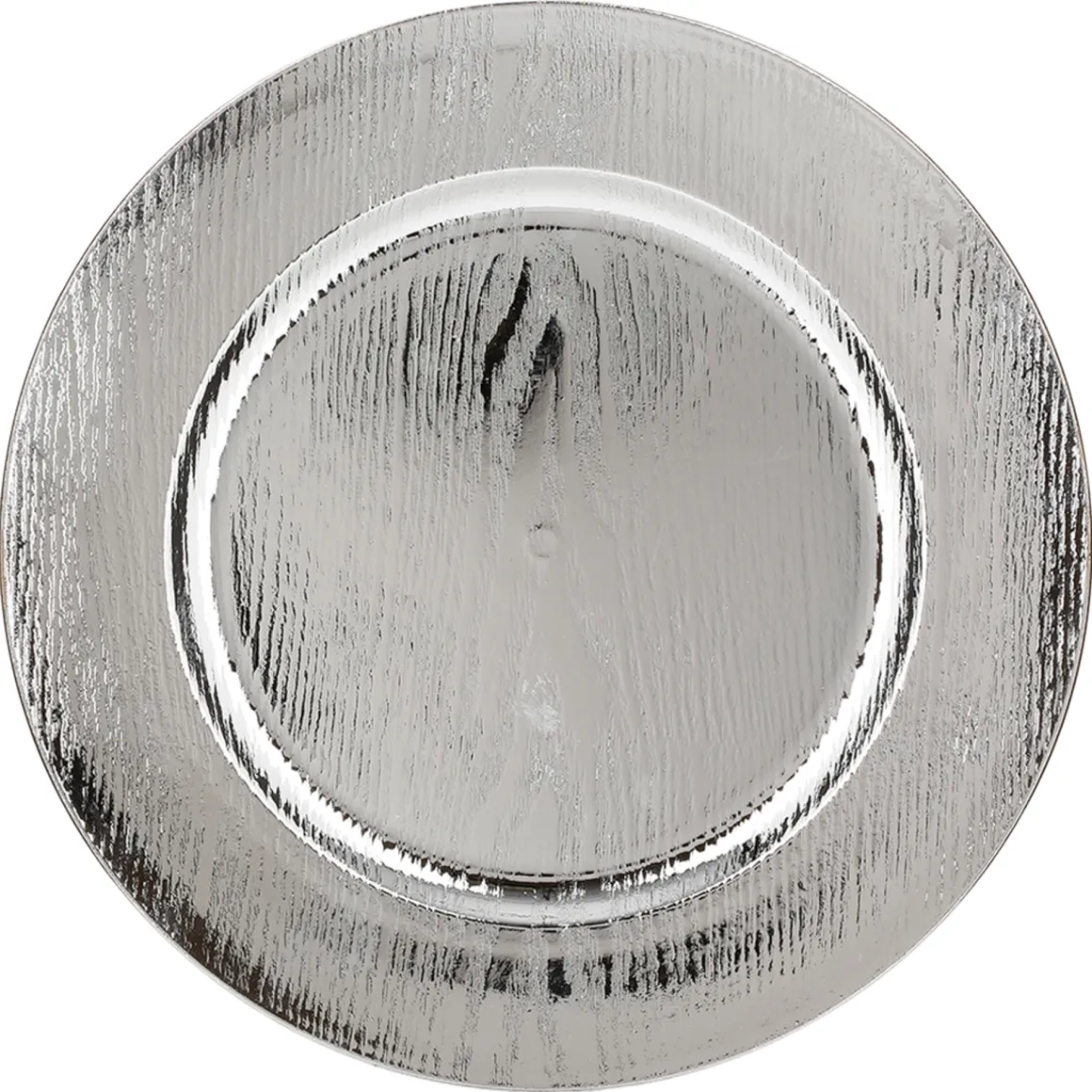 Prato marcador efeito madeira prateado 33cm