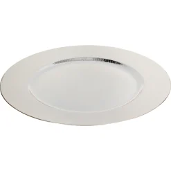 Prato marcador efeito madeira prateado 33cm