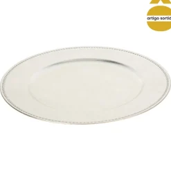 Prato marcador prateado 33cm
