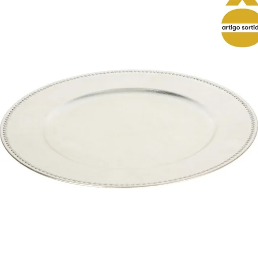 Prato marcador prateado 33cm