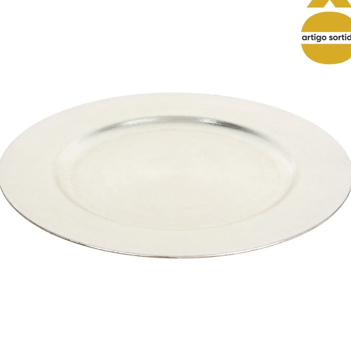 Prato marcador prateado 33cm