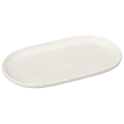 Prato oval NORA branca em porcelana 18x30cm