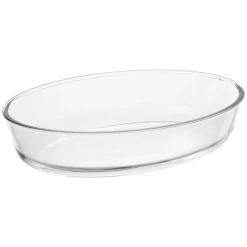 Prato oval para forno em vidro com tampa