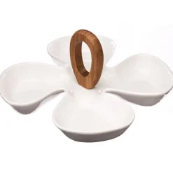 Prato para aperitivos com 4 divisórias
