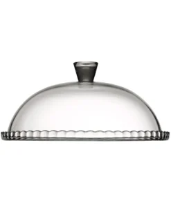 Prato para bolo de vidro com campânula