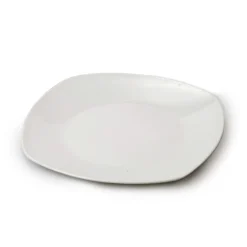 Prato raso branco quadrado em cerâmica