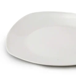 Prato raso branco quadrado em cerâmica