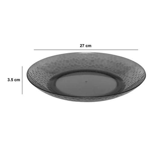 Prato raso ESTIVA 27cm cinza em poliestireno