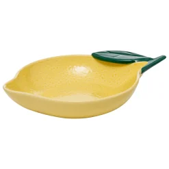 Prato raso limão 27cm em grés cerâmica