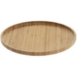 Prato raso natural em bambu 26,5cm