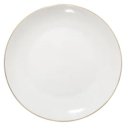 Prato raso PETIT SALON branco com beira dourada 27cm