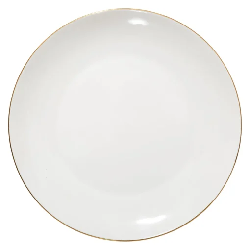Prato raso PETIT SALON branco com beira dourada 27cm