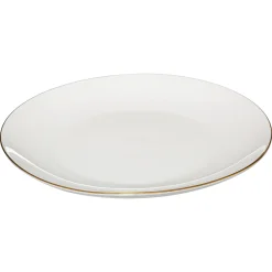 Prato raso PETIT SALON branco com beira dourada 27cm