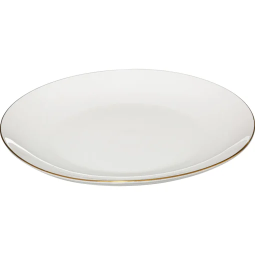 Prato raso PETIT SALON branco com beira dourada 27cm