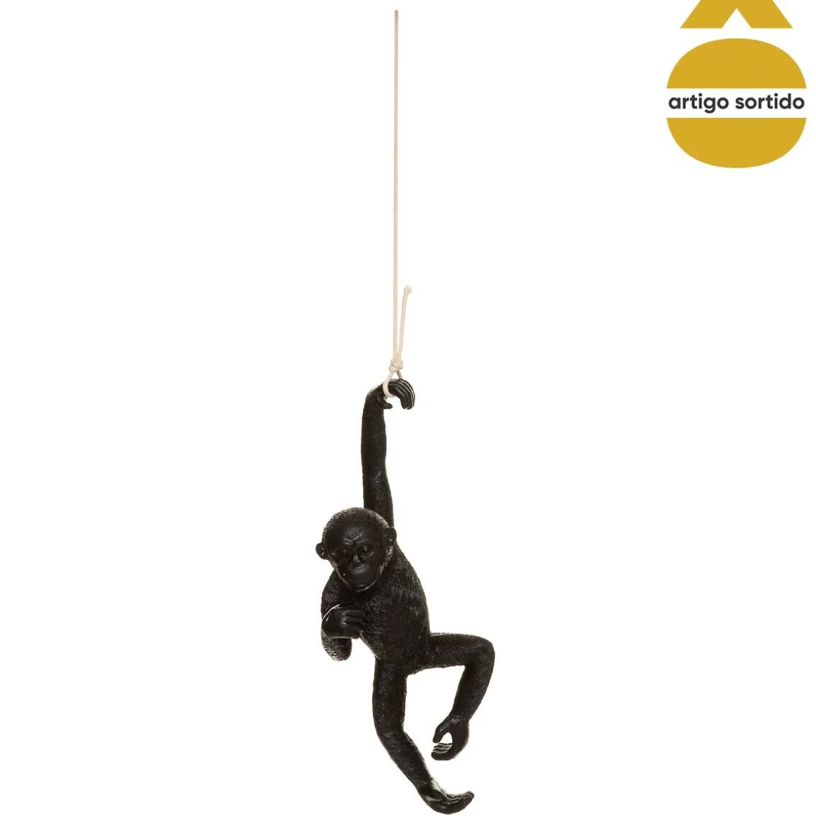 Prendedor de cortina macaco preto 40cm