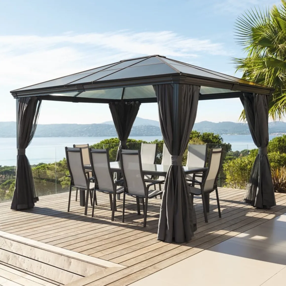 Pérgola BELIZE cinza graphite 3x3,6m