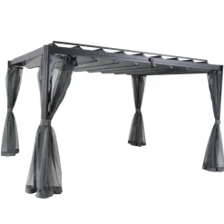 Pérgola BELIZE LATTES cinza graphite 3x3,8m