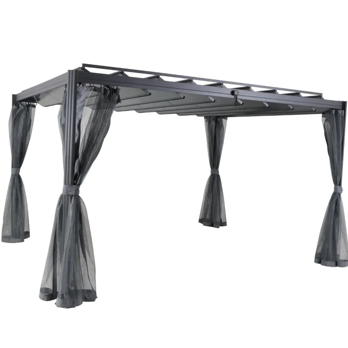 Pérgola BELIZE LATTES cinza graphite 3x3,8m