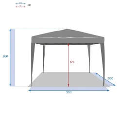 Pérgola easyup cinza ardósia 3x3m