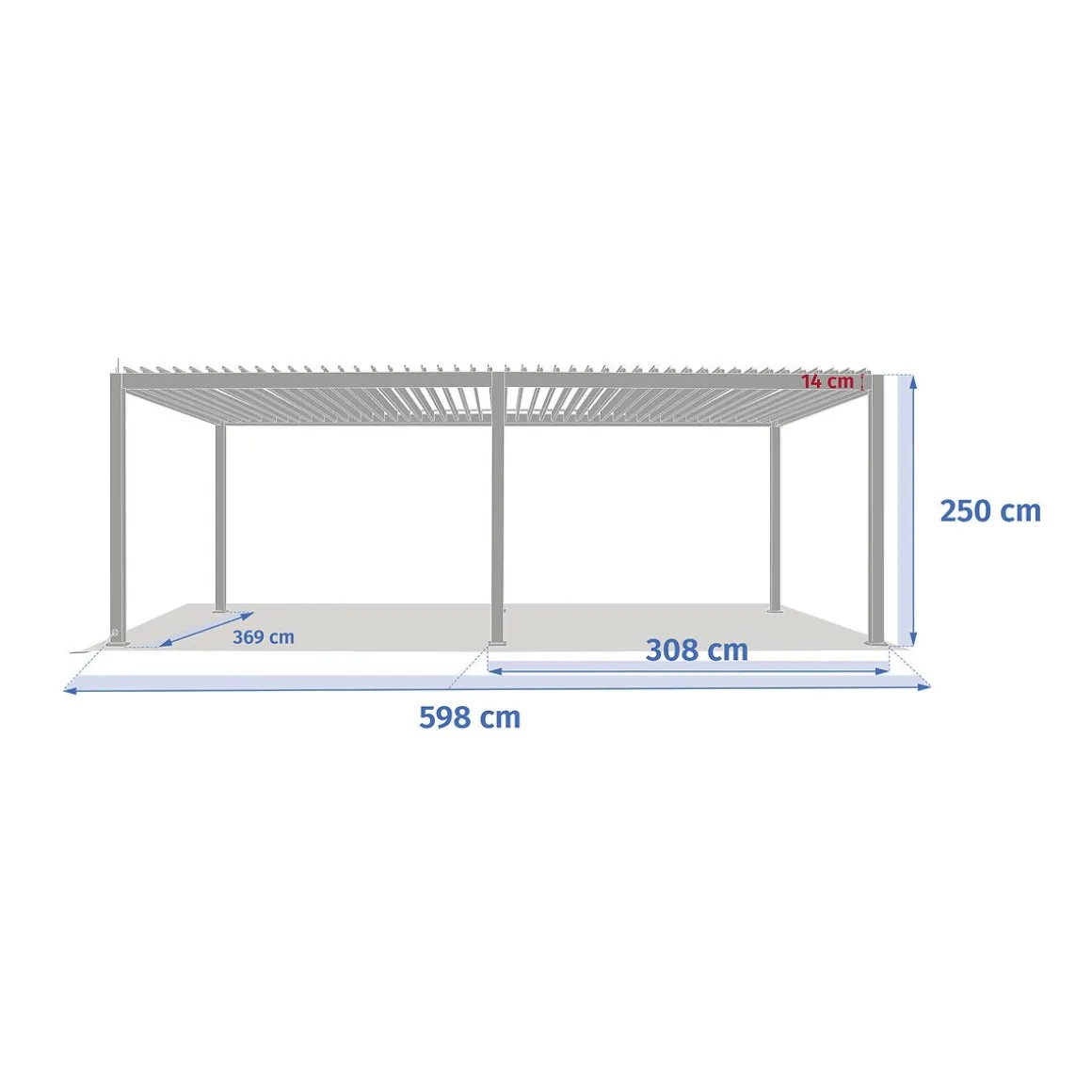 Pérgola elétrica ÉVORA 6x3,6m