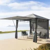 Pérgola OMELYA ardósia com cortinas 3x3m