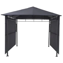 Pérgola OMELYA ardósia com cortinas 3x3m