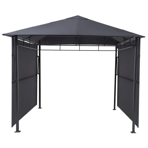 Pérgola OMELYA ardósia com cortinas 3x3m